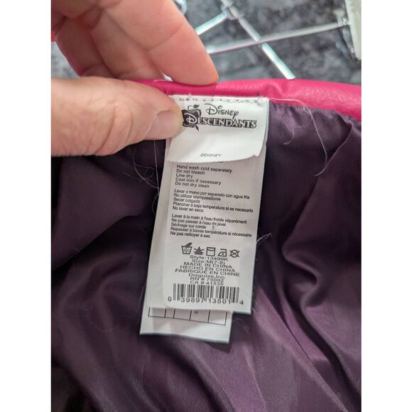Disney the Descendants Faux Leather Jacket kid's size medium purple costume - Picture 5 of 6